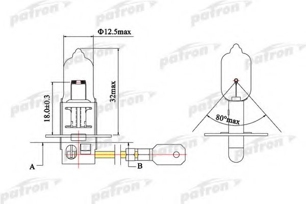PATRON PLH3-12/55 Bulb, fog light